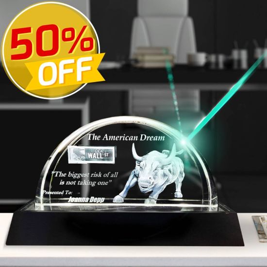3D Crystal Half Moon Award