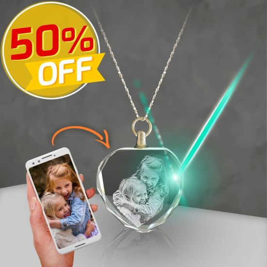 2D Crystal Heart Necklaces