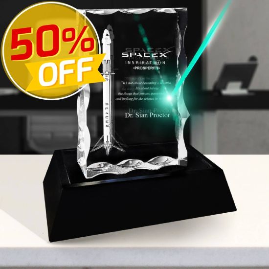 3D Crystal Nothced Plaque Vertical