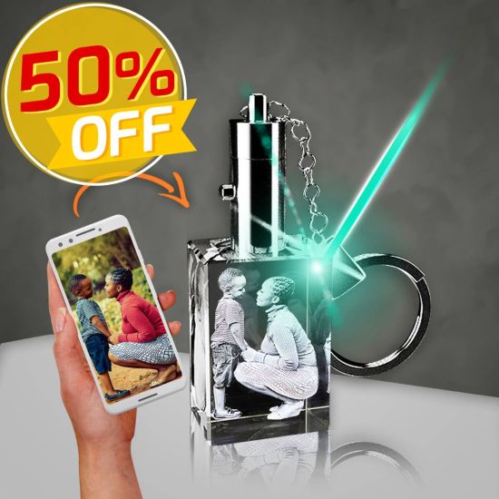 3D Crystal Rectangle Keychains