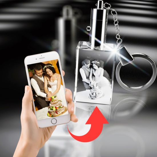 3D Crystal Rectangle Keychains