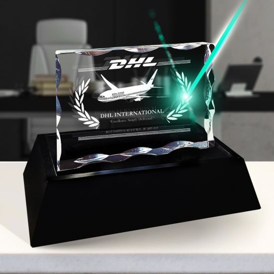 3D Crystal Notched Plaque Horizontal main product photo