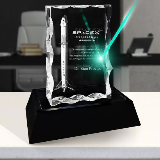 3D Crystal Nothced Plaque Vertical main product photo